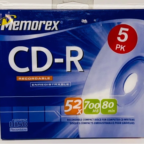 Memorex CD-R 52X 700 MB 80 Min 5 Pack New in Plastic - Picture 3 of 3